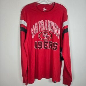 47 Brand‎ San Francisco 49ers NFL Red Long Sleeve T Shirt Mens Large Football